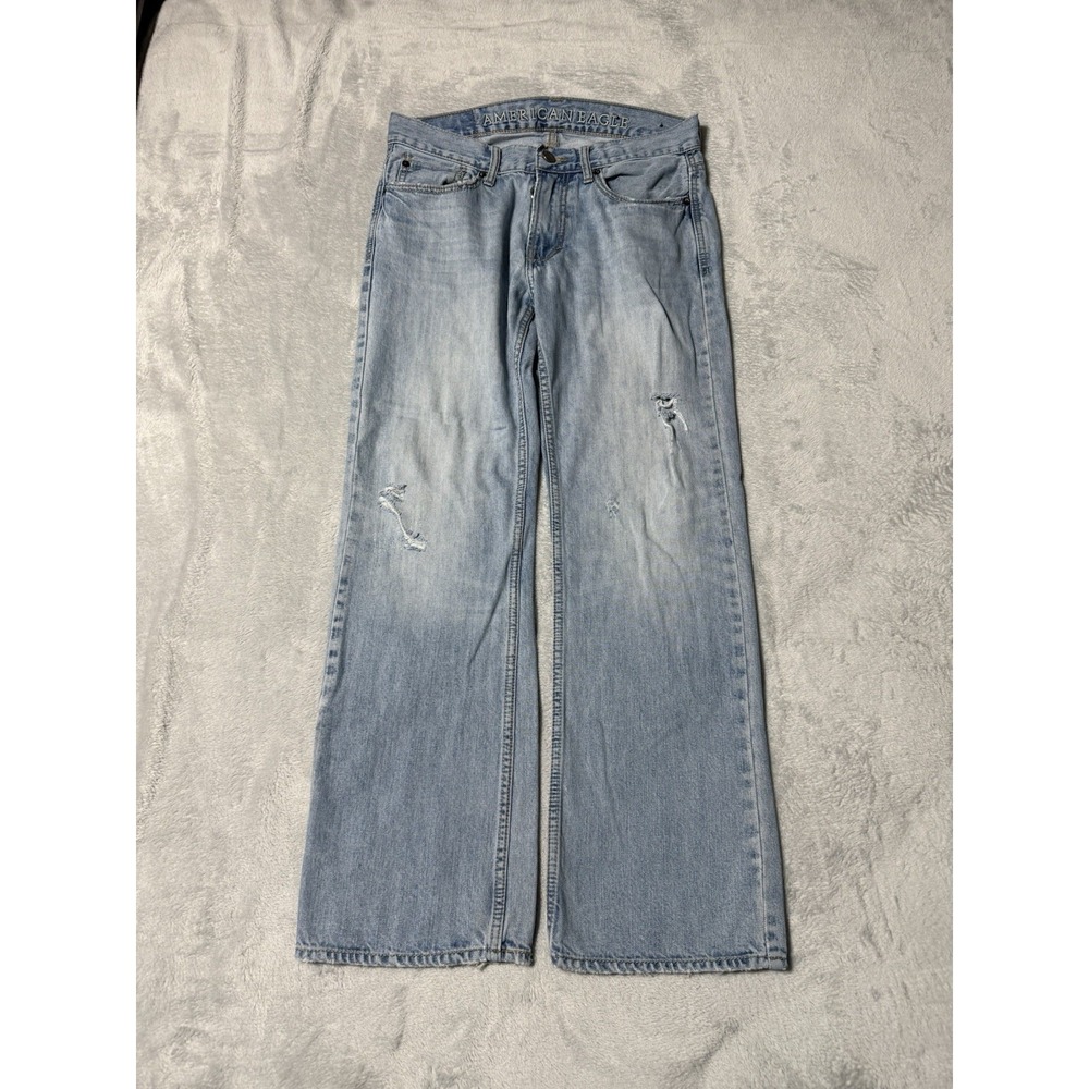 American Eagle Jeans Mens 31x29 Blue Low Rise Boot Bootcut Light Wash Denim